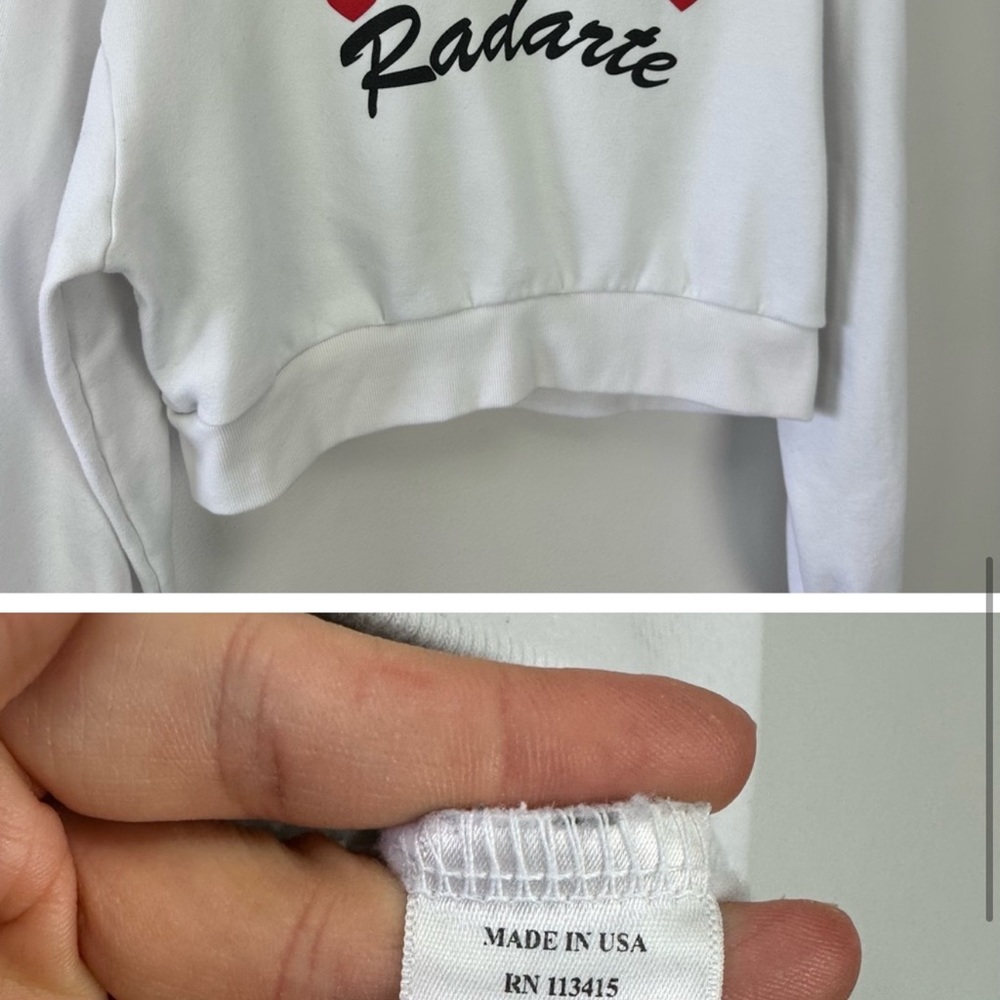 Rodarte Heart Print Cropped Sweatshirt